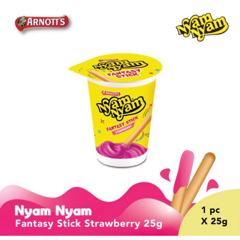 

Nyam Nyam Snack Fantasy Stick Strawberry 25gram