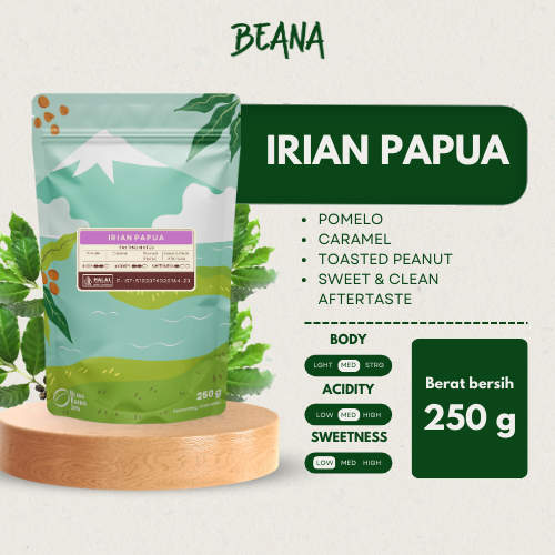 

Beana Roastery - Papua Irian Arabica Coffee Roasted Beans Biji Kopi Bubuk 250gr Ori!!