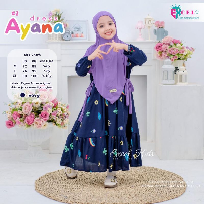 Orchid_kids/Ayana#2 Dress-gamis rayon cantik/ORI EXCEL/gamis anak murah