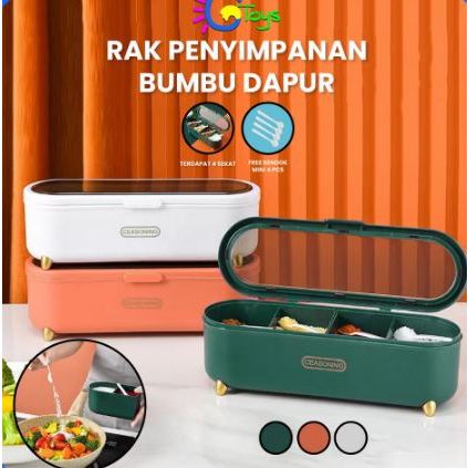 Tempat Bumbu Dapur Serbaguna / Bumbu Seasoning Storage Box Termasuk Sendok