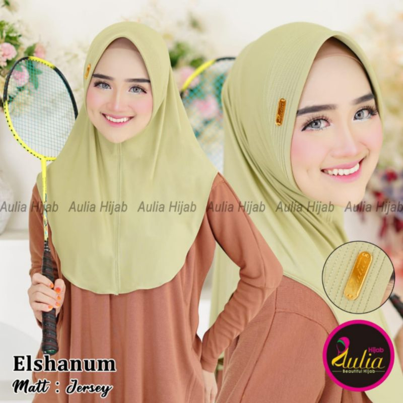 Jilbab Sport Hijab instan jersey Bergo Sporty ELSHANUM Ori Aulia