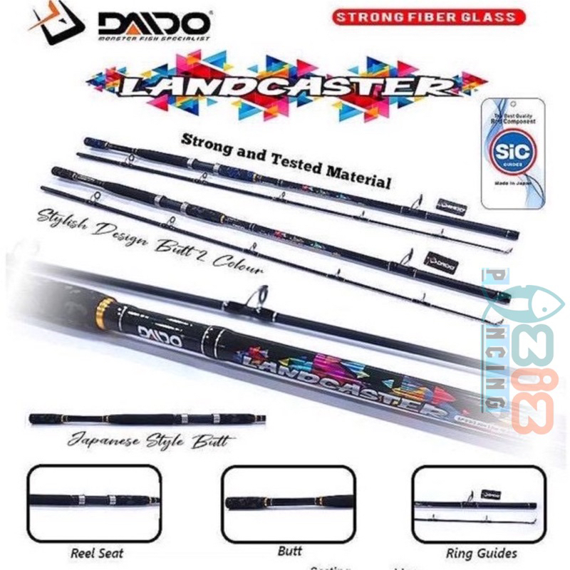 Joran Pancing Laut DAIDO LANDCASTER Fiber Glass Panjang Dan Kuat