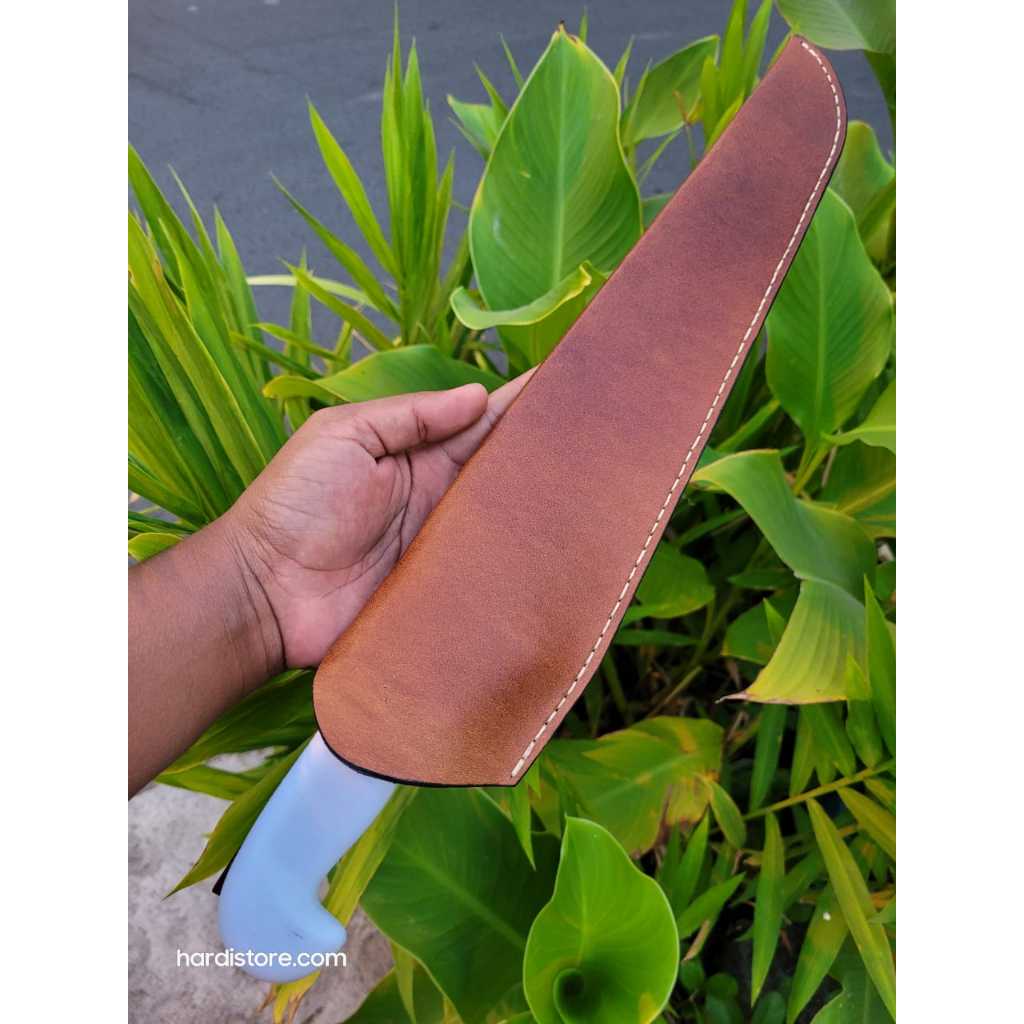 Sarung Kulit Asli 31 cm Untuk Pisau Tramontina Passador 12 inchi warna HITAM