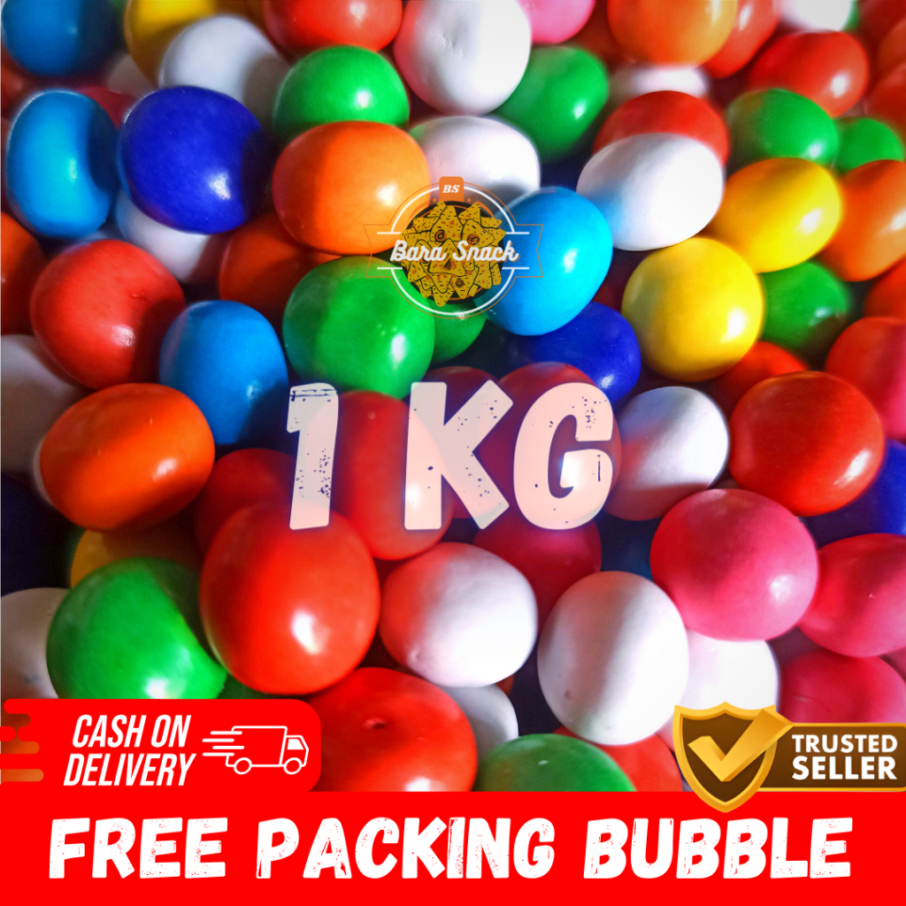 

[ 1KG ] Permen Biskuit Bola Bola Pelangi Cap Duo / Camilan Snack Kiloan Murah -B