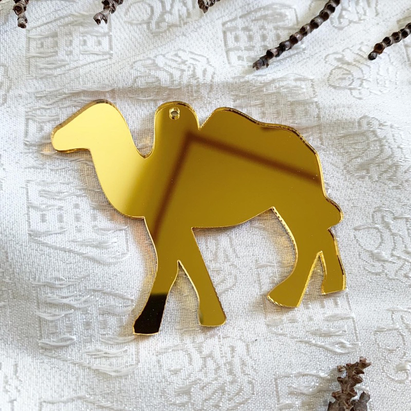 Dekorasi Ornamen Bentuk Unta Acrylic Gold Dekorasi Idul Fitri Lebaran Ramadhan Kareem