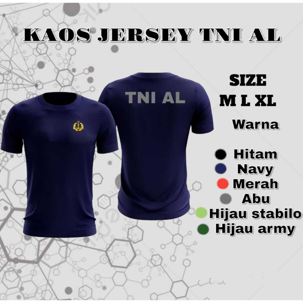 Baju Kaos TNI AL TERBARU Bahan Drifit Hitam premium