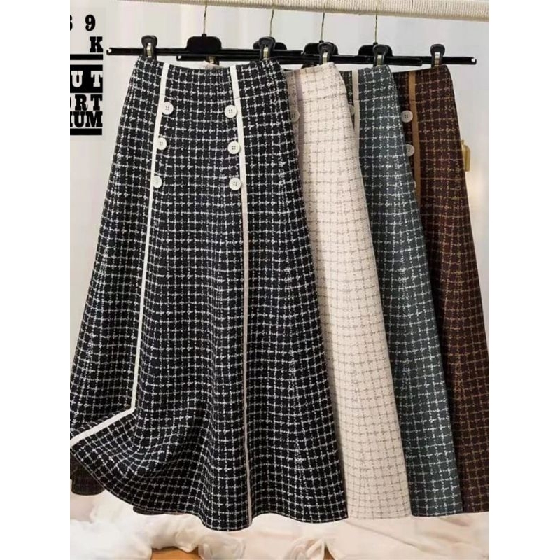 Rok Rajut tartan premium import 7/8 model korea (HITAM) New