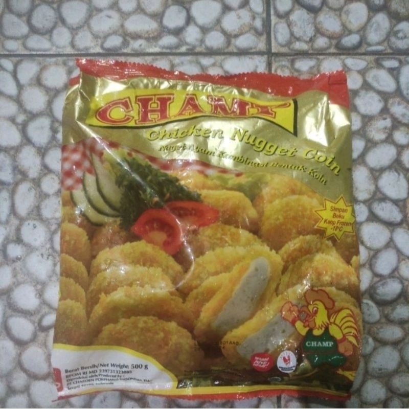 

CHAMP CHICKEN NUGGET COIN (NAGET AYAM KOMBINASI BENTUK KOIN) 500GR