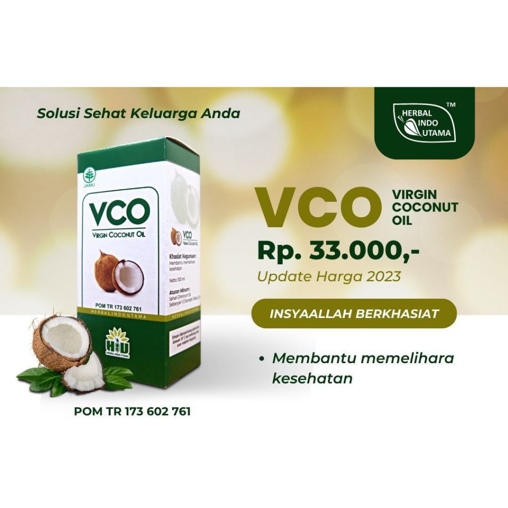

minyak murni VCO Virgin Coconut Oil HIU membantu diet pengobatan jantung alzheimer