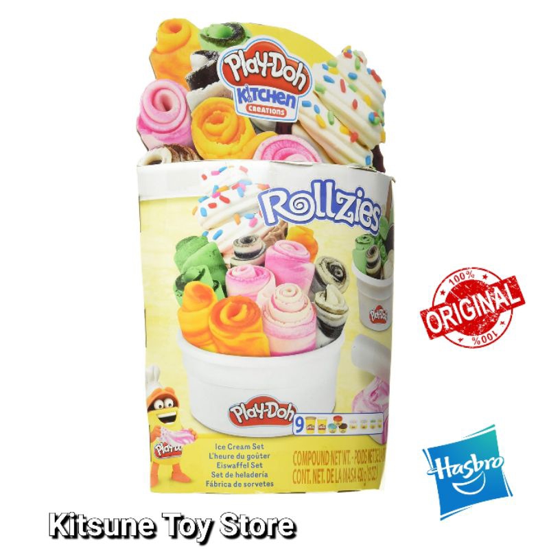Playdoh Kitchen Creations Rollzies Ice Cream Set Original - Play Doh Mainan Dapur Plastisin Es Krim 