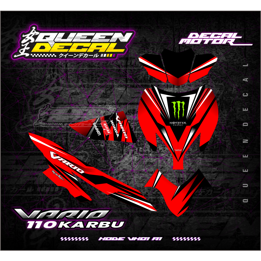Stiker Fullbody Vario 110 CW Karbu Tahun 2006 2007 2008 2009 2010 2011 - VK