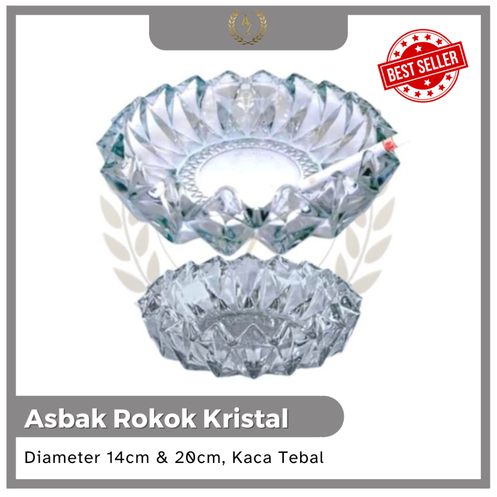 Asbak Rokok Kristal Besar dan Kecil / Asbak Kaca / Asbak KIG / Tempat Rokok