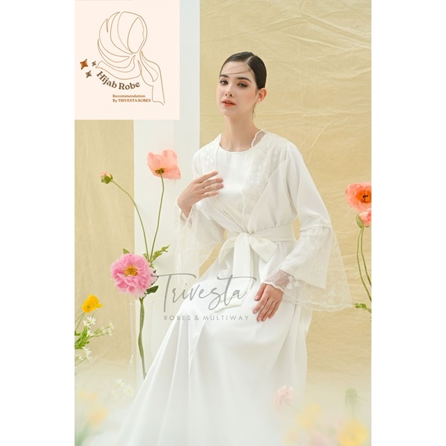 Trivesta Robes - Hijab Looks - Claryn Robe Enchanted Collection - Kimono Pengantin Bride Robe Matern