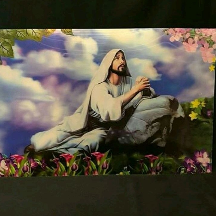 Gambar Rohani Yesus Berdoa 3d 40x60 (38x58)