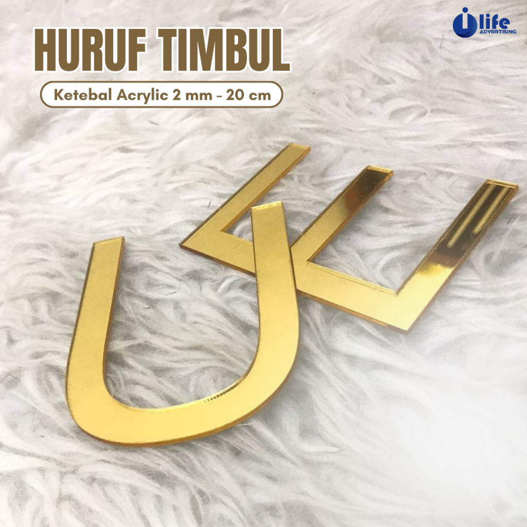 HURUF TIMBUL AKRILIK GOLD