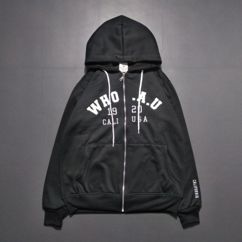 Jaket Hoodie Zipper Who.a.u Unisex Full Tag