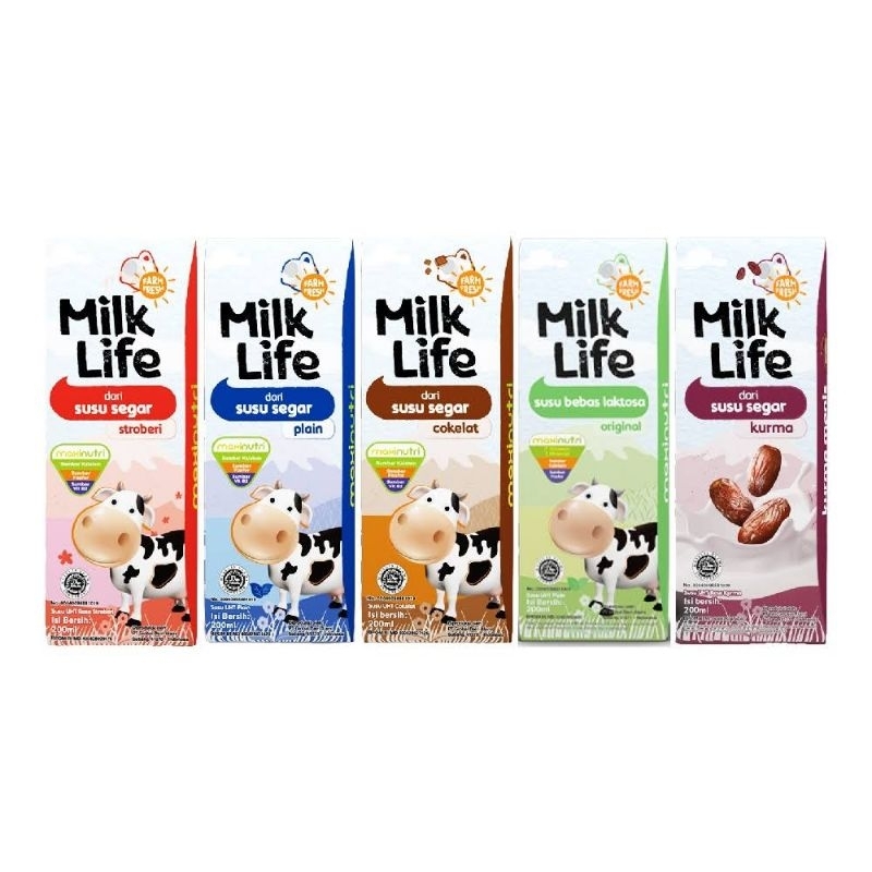 

Milk Life UHT Lactose Free dan Varian Rasa Lain - Susu Sapi Bebas Laktosa Rasa Original - Milklife Rasa Chocolate - Strawberry - Plain - Coklat - Stroberi - [ 200ml ]