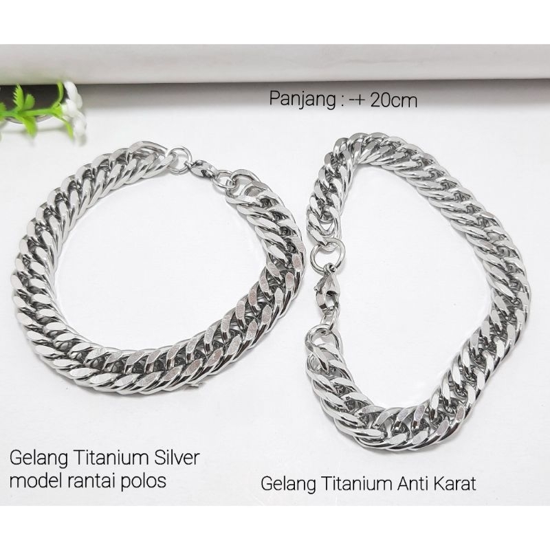 [COD] GELANG TITANIUM BAJA SILVER PRIA MACHO GELANG PRIA KEREN