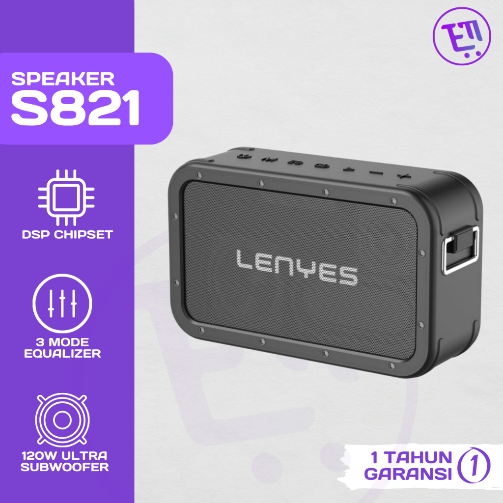 LENYES S821 120W Speaker Bluetooth 5.0 Royall Bass TWS with DSP Chip Ultra Subwoofer