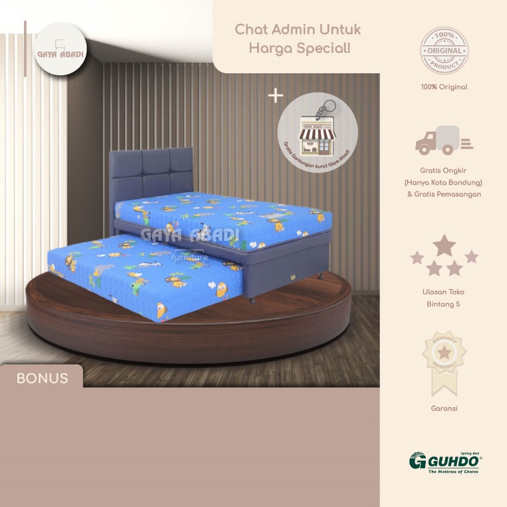Springbed Guhdo 3 In 1 Prima Kids /Kasur Sorong 3 In 1 Prima Kids - Guhdo Springbed