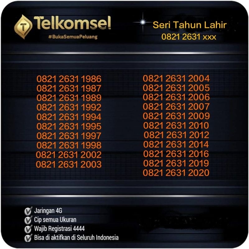 Perdana Simpati Seri Tahun Lahir 0821