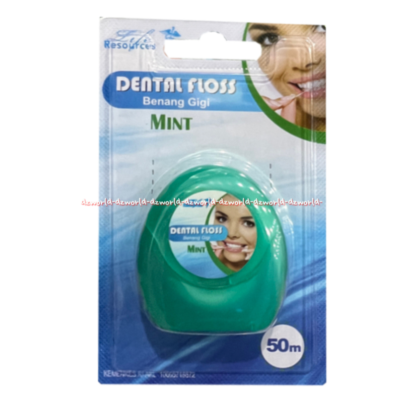 Life Resources 50m Century Value Dental Floss Mint Benang Gigi Rasa Pepermint 50meter Membersihkan C