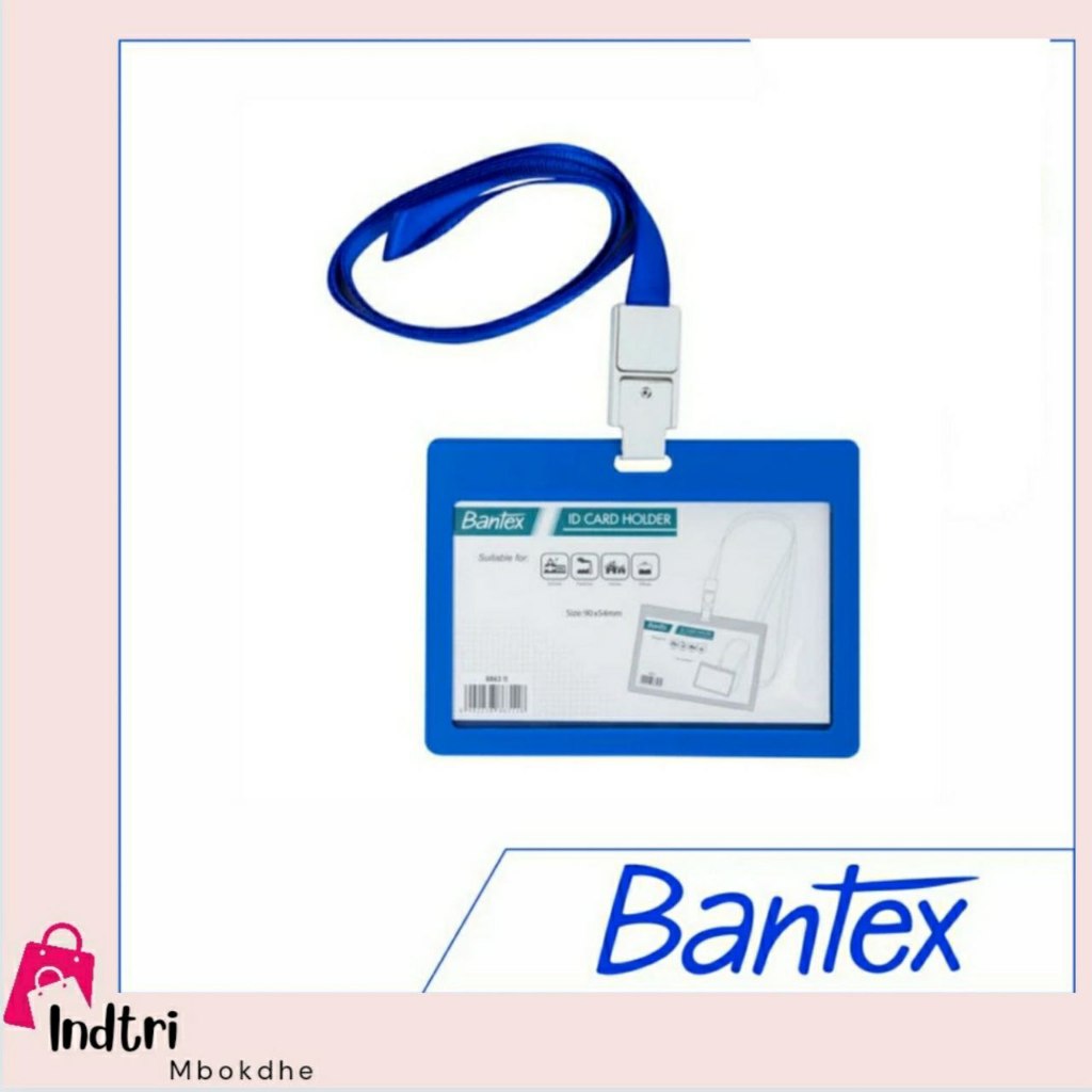 

ID Card Holder Bantex Landscape + Lanyard (90 mm x 54 mm) - Colour Blue