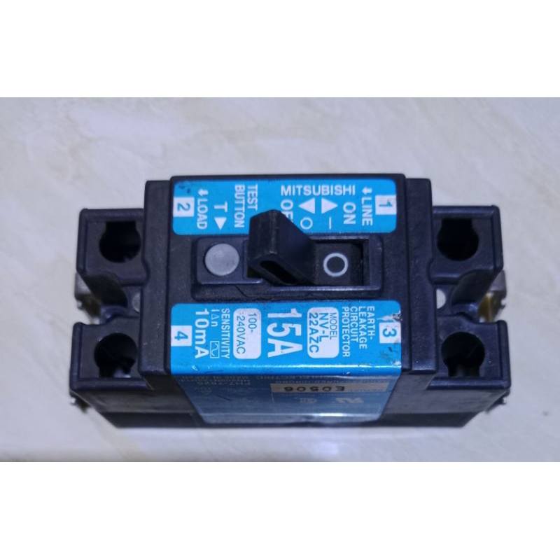 ELCB EARTH LEAKAGE CIRCUIT BREAKER MITSUBISHI NV L22AZC 15A