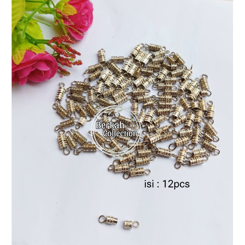 (Isi 12pcs)Pengait kalung gelang ulir DIY