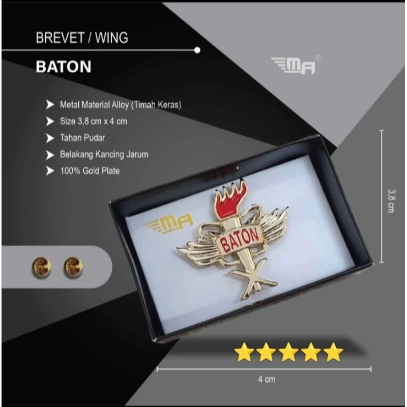 Wing Baton|Brivet wing Baton|brivet pdh Baton