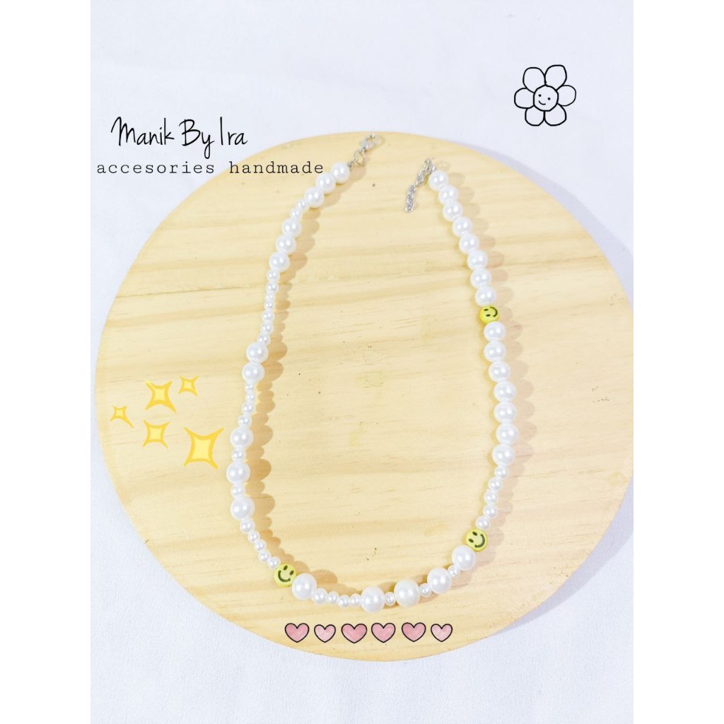 Kalung mutiara smile v bts / Pearl Bracelet / Kalung Mutiara Aesthetic / Kalung Aksesoris Wanita