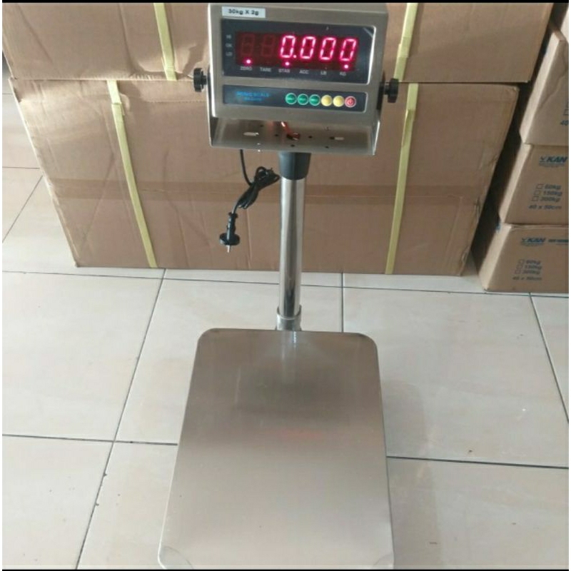 Timbangan duduk digital anti air untuk ikan ayam udang seafood frozen kapasitas 30 kg x 1 gram