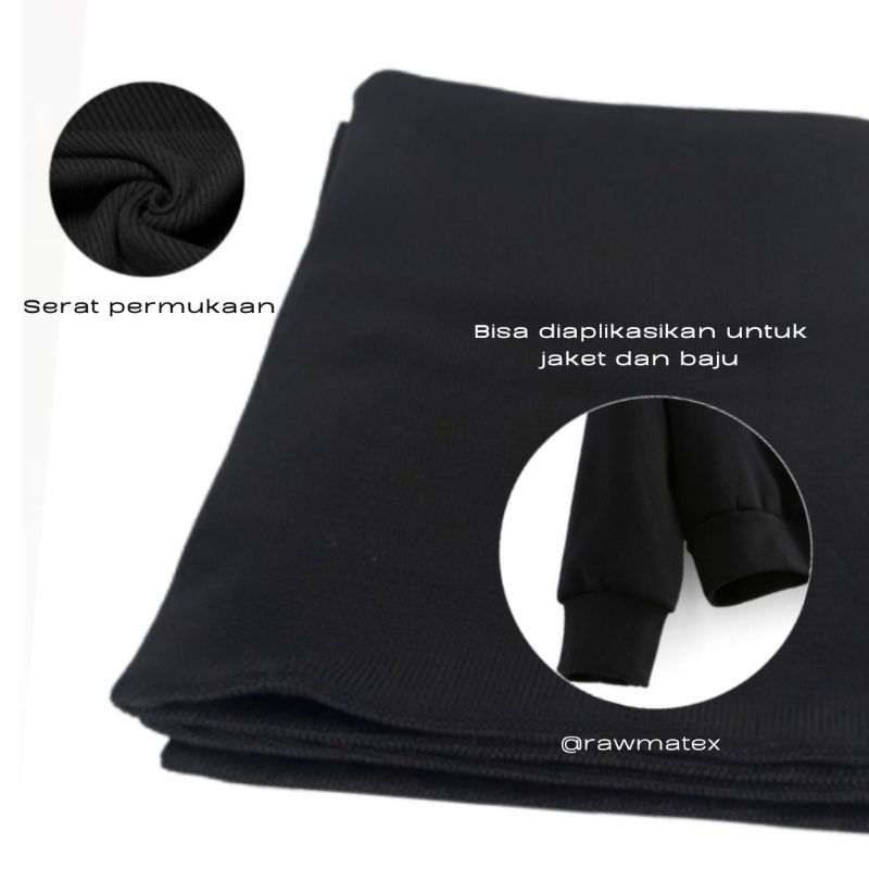 RAWMATEX - Rib Hitam Polos Pada Pergelangan Jaket dan Celana