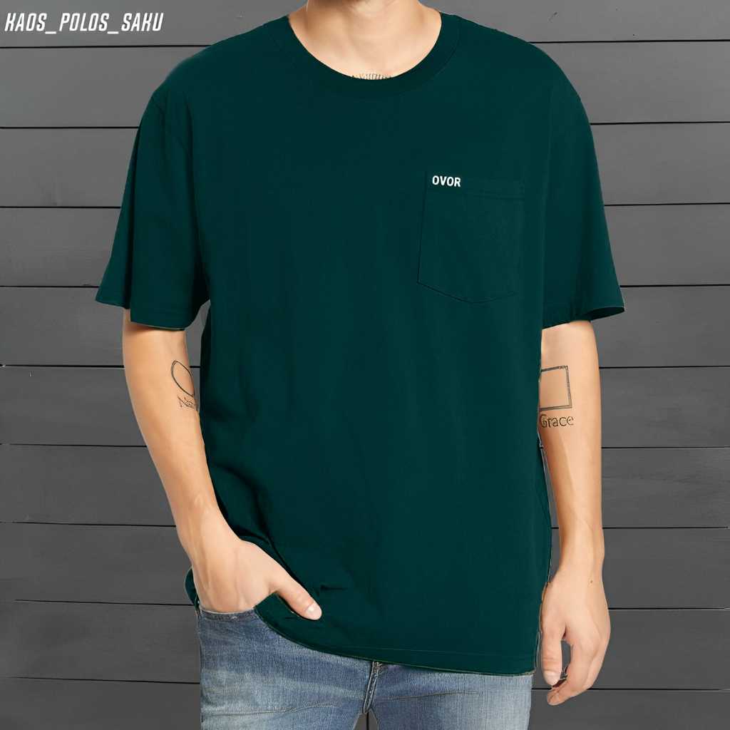 Kaos Saku Pria Wanita Baju Kaos Polos Tangan Pendek