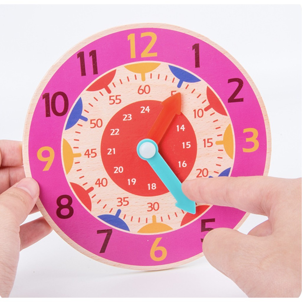 Mainan Jam Edukasi Anak Bahan Kayu Murah