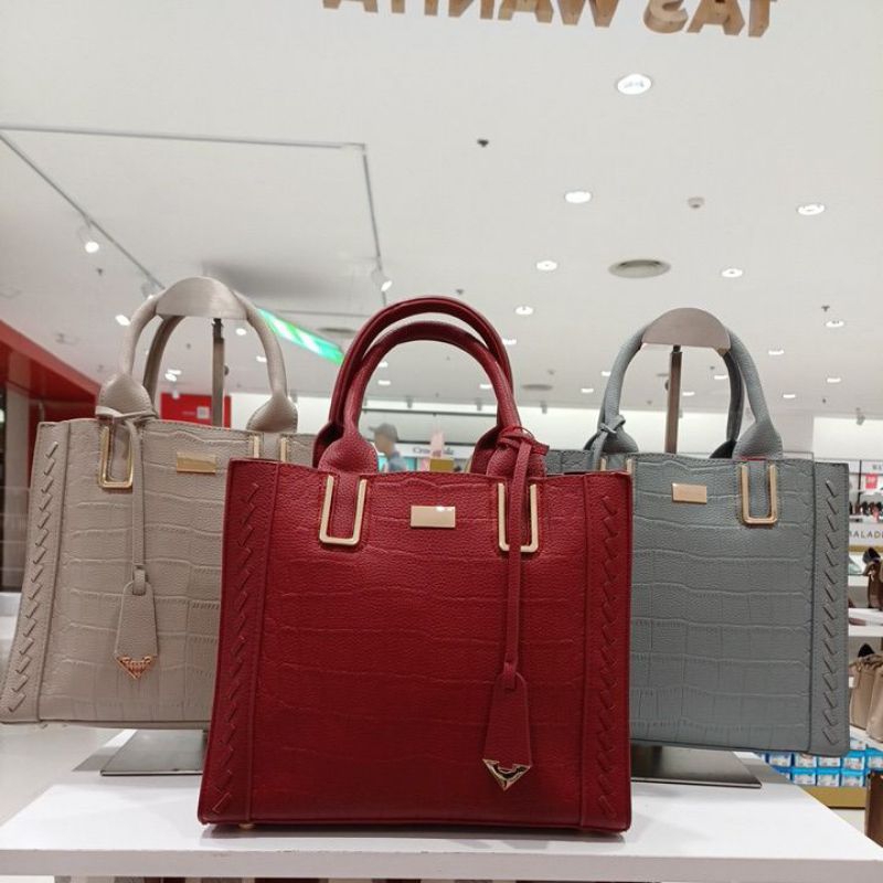 Terbaru Handbag Bellezza 612512 Original Counter Store Mall Tas Wanita Croco Fashion Jinjing Selempa