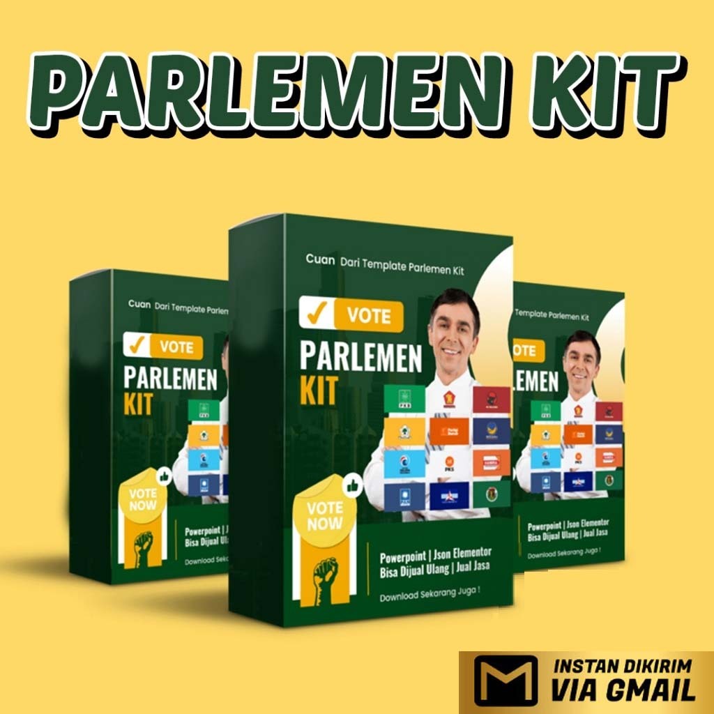 Parlement Partai kit Kampanye digital modern pemilu 2024 | bonus animasi background 17 partai pemilu 2024