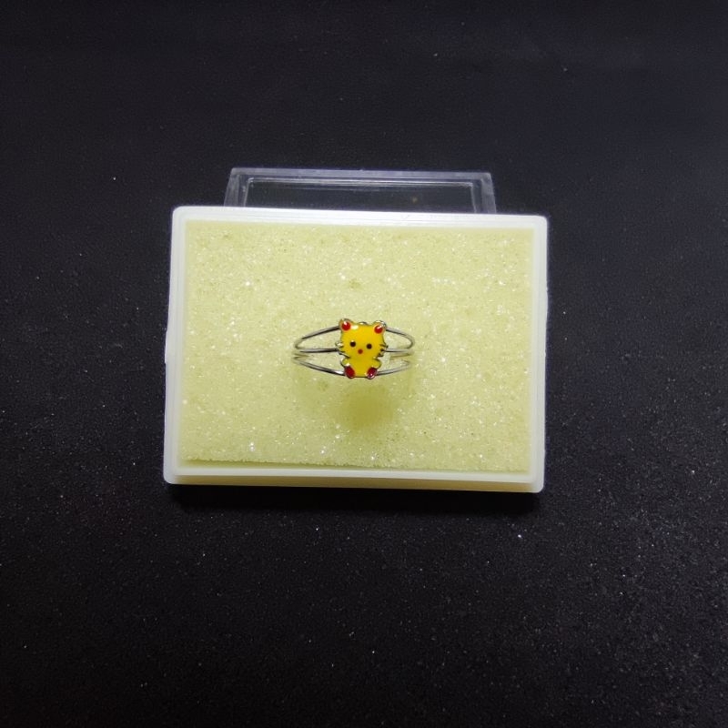 Cincin anak boneka kucing asli perak925