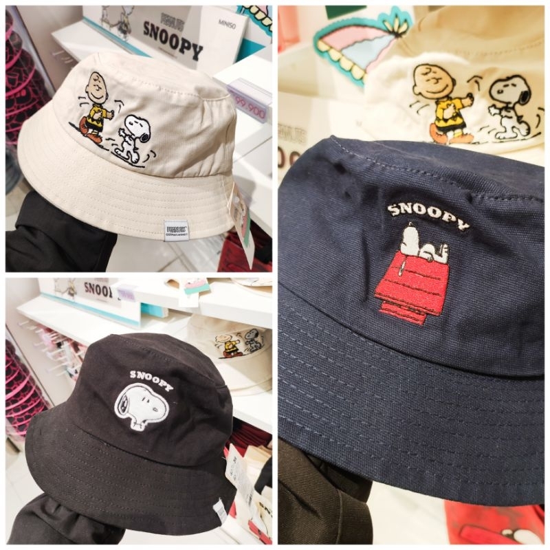 Miniso Topi Bucket Hat Snoopy - Snoopy Summer Travel Collection