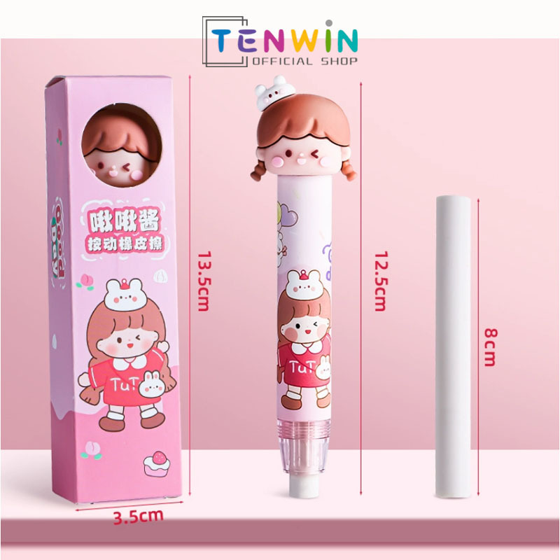 

Penghapus Pensil Mekanik Retractable Pencil Eraser Refill Penghapus-Tenwin