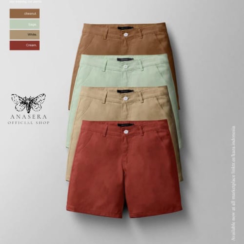 Anasera - Celana Pendek Pria Chino Pants Katun Unisex Diatas Lutut