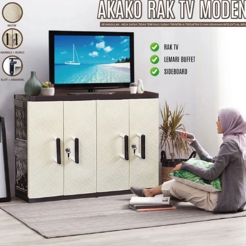 Akako Rak Tv Modena-Meja Tv plastik-Rak Tv Akako Modena-Meja Tv Modern-Bufet Tv