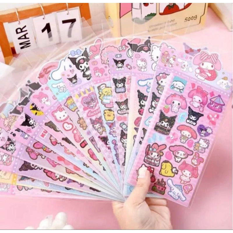 

STICKER SANRIO HOLOGRAM STIKER HIASAN MAINAN TEMPEL ANAK-ANAK KECIL MOTIF KUROMI AKSESORIS CAP-CAPAN KARAKTER GAMBAR MELODY CINAMOROL CINNAMOROL POMPURIN HELLO KITTY HELO KITTI MELODI TOYS KIDS GLITTER GLITER INSTANT BAGUS MURAH TERLARIS KEKINIAN TERMURAH