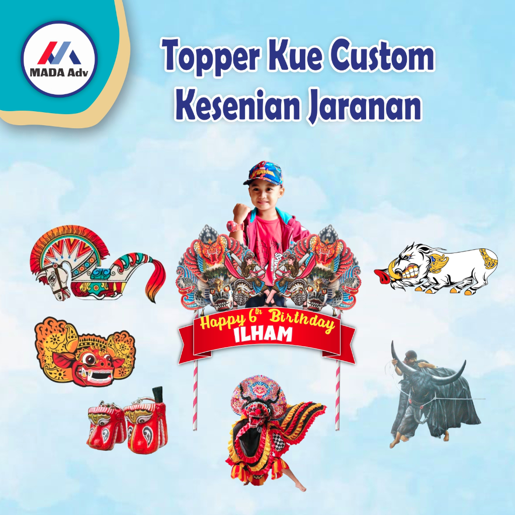 Topper Cake Kue Jaranan/ Topper Cake Kesenian Bantengan/ Topper Cake Reog Ponorogo/ Topper Cake Kue 