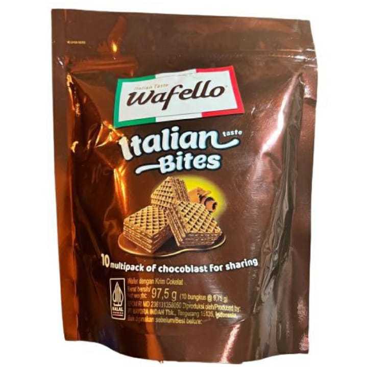 

COD // Wafflo Wafer Bites Chocoblast Pouch 97,5 Gr 1 Dus Isi 16 Pouch // Cemilan Keluarga // Wafer Bites Chocoblast Pouch 97,5 Gr // Wafer Wafello Italian Bites Cokelat Pouch // Wafer Wafello Italian Bites