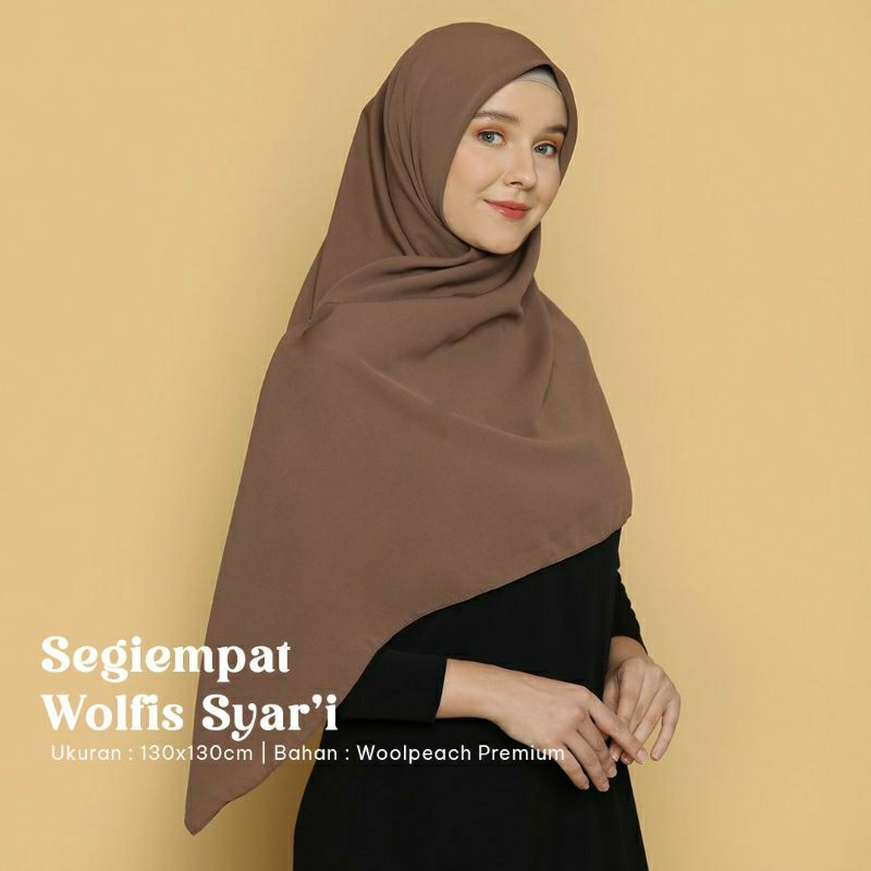 Jilbab Segiempat Jumbo Wolfis Premium