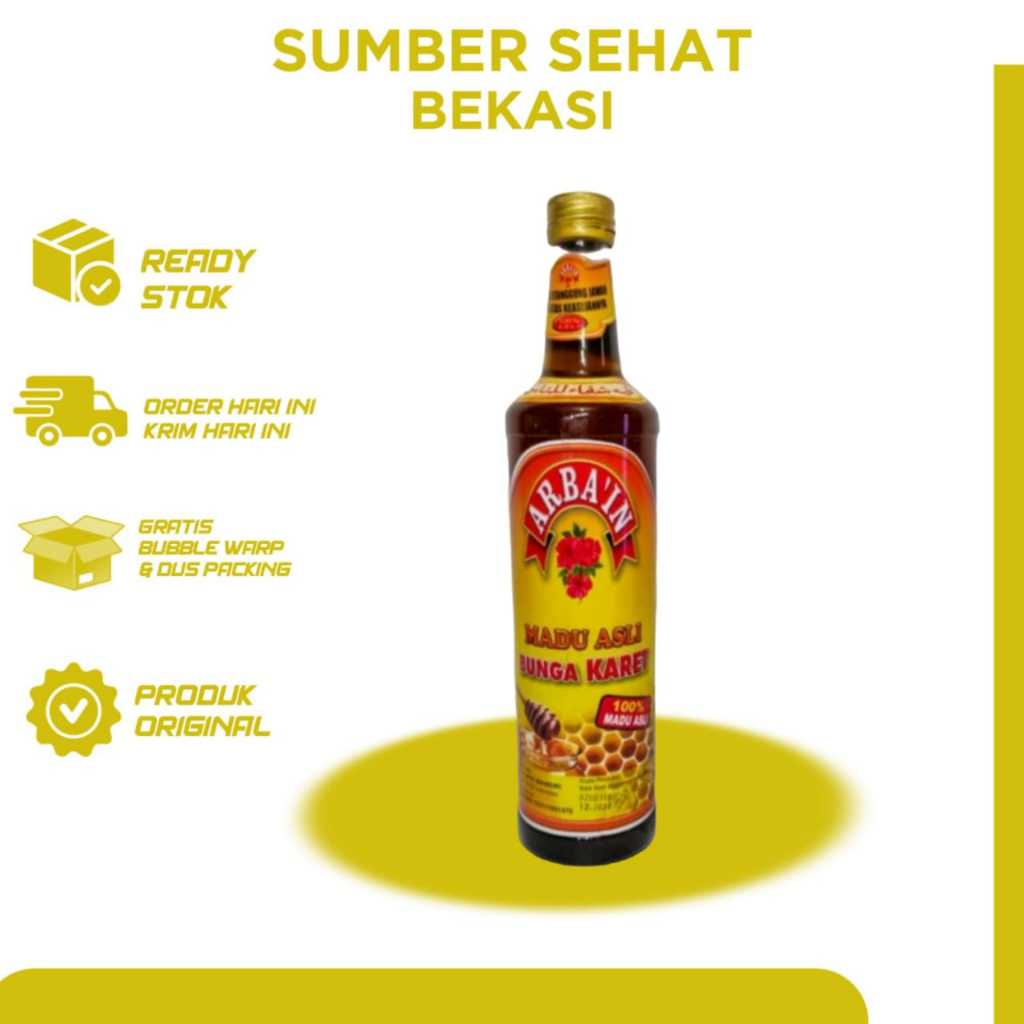 

Madu Asli Bunga Karet Arba'in 480ml Free Minyak Zaitun Aromaterapi Jasmin