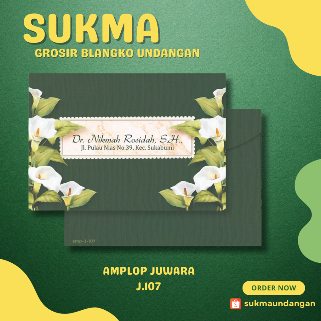 

AMPLOP KONDANGAN NIKAH MURAH JUWARA J.107 50 PCS UKURAN KECIL | SUKMA UNDANGAN