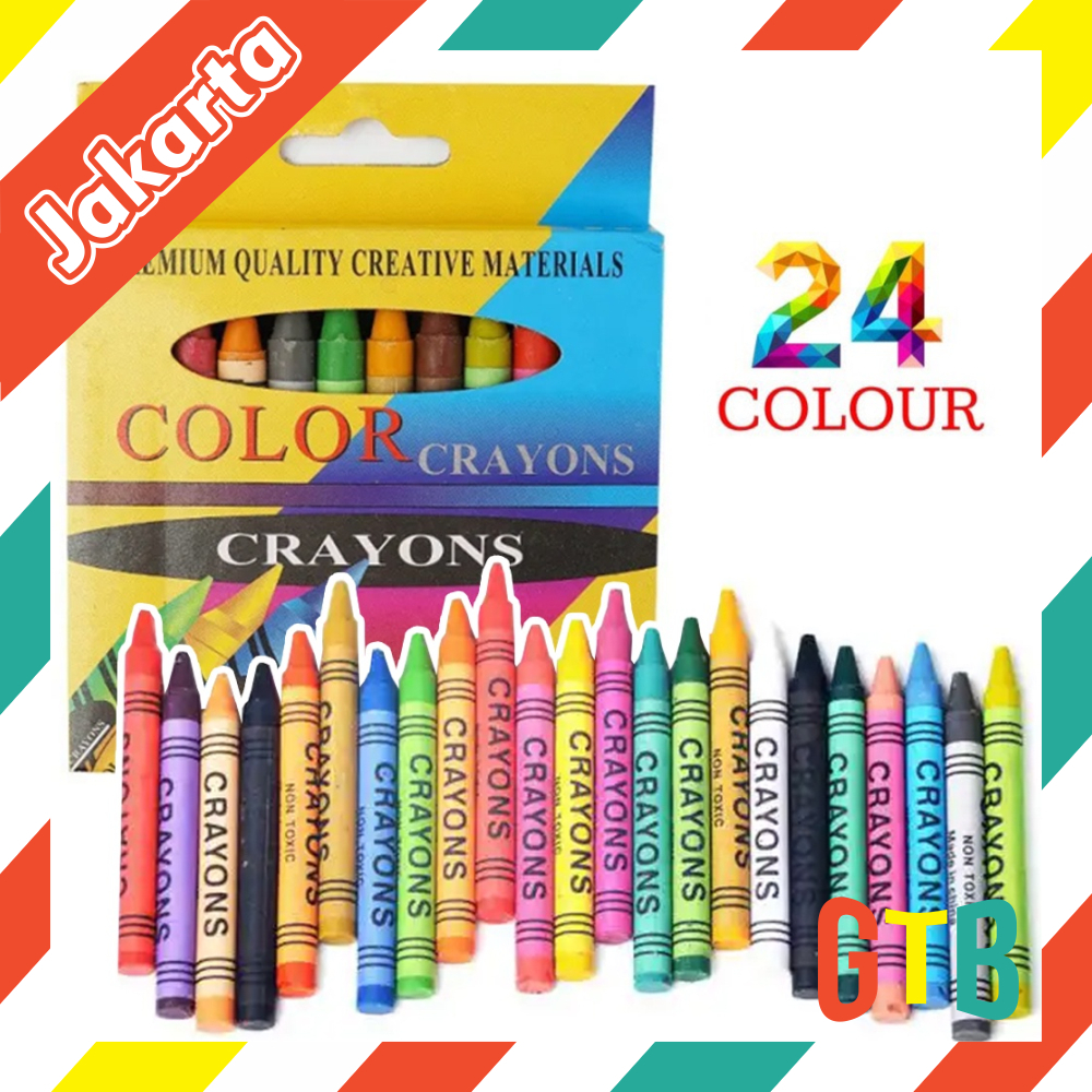 

❤GTB❤ CRAYON PENSIL WARNA ISI 24PCS 12PCS / COLOR CRAYONS 24 12 NON-TOXIC / PENSIL KRAYON GAMBAR 24 12 ART SET S096
