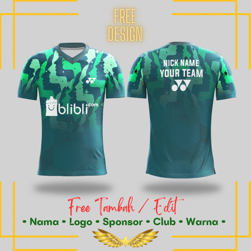 Jersey Badminton Custom | Baju Kaos Dryfit Printing Premium Custom Big Size Jumbo Size | Singlet Tan